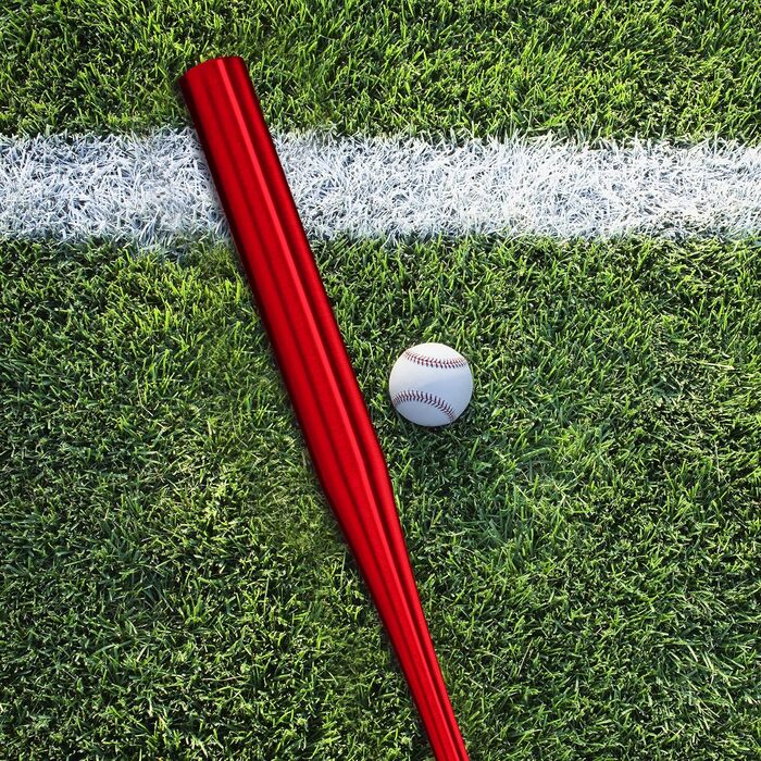 Біта бейсбольна Relaxdays алюмінієва 86 см, червона, з нековзкою ручкою для софтболу