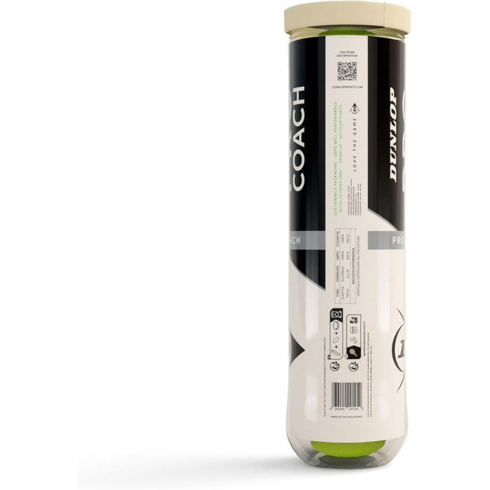 Тенісний м'яч Dunlop Pro Coach - для тренувань та коучингу (4 шт.)