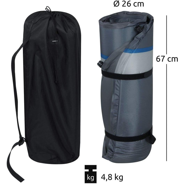 your GEAR ISO Duo Max - самонадувний килимок для двох осіб 198x130x7 см для кемпінгу, відпочинку на природі, гостьового ліжка. Водовідштовхувальний матрац.