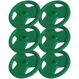 Диски для штанги GORILLA SPORTS, 1,25-30 кг, 30 мм, чавунні з гумовим покриттям, кольорові, окремо чи комплектом
