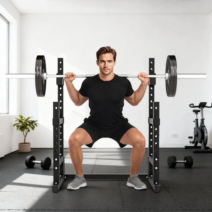 Стійка для гантелей, 2 рівні, підставка для дисків з сталі, тримач для штанги до 300 кг, чорна