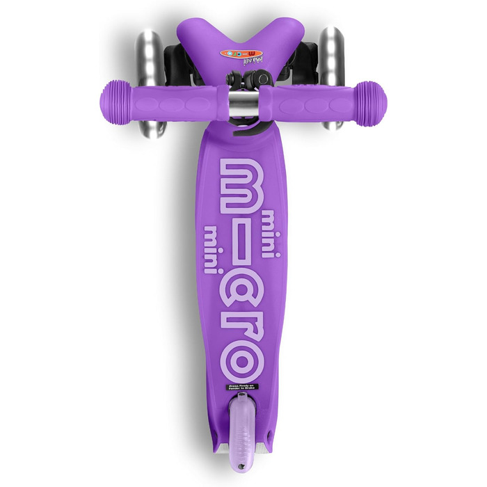 Самокат дитячий Micro Deluxe Kinder Scooter з регульованим кермом, світлодіодні колеса, фіолетовий