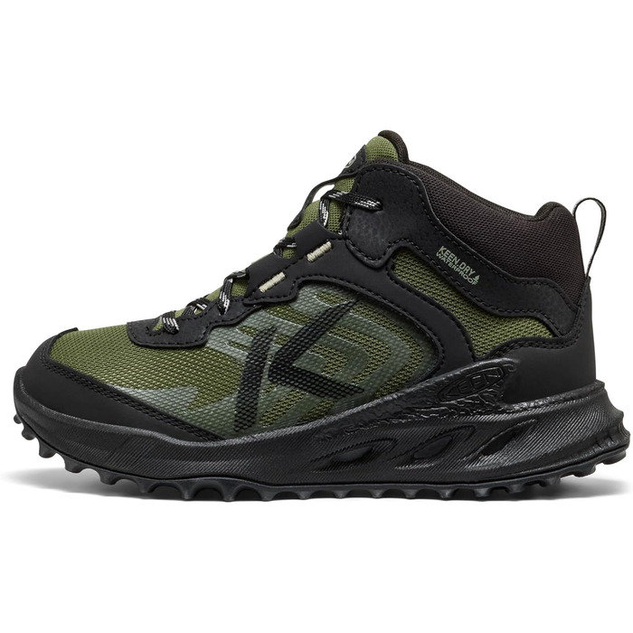 KEEN Zionic Mid - Водонепроникні трекінгові черевики для дітей (3 Big Kid, Чорний Bronzegrün)