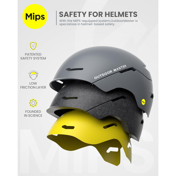 Outdooraster Комплект шолом та маска для гірськолижного спорту - IPS, сірий, S