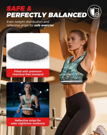 Вага для тренувань BAGAIL: регульована вага, знімні мішки з піском, підходить для чоловіків та жінок, ідеальна для фітнесу та аеробіки (зелений камуфляж, 9.1-14.5 кг)