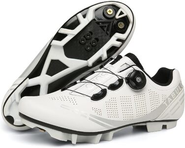 Кросівки для гірського велосипеда MTB, унісекс, сумісні з SPD, з клітами, 46 EU, білі