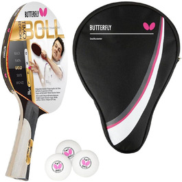 Настільний тенісний ракетка Butterfly Timo Boll Gold 85020 для тренувань, ITTF сертифікований, пан Азія накладка, ввігнута ручка