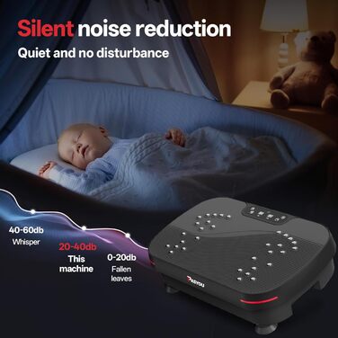 PASYOU Вібраційна платформа для тренувань всього тіла з пультом дистанційного керування та еластичним гумкою, 0-99 інтенсивність