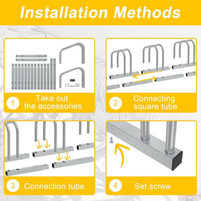 Підставка для велосипедів на 6 велосипедів FIVMEN: настінний/підлоговий монтаж, 37 см між колесами, для MTB, шосе, 30-65 мм шини