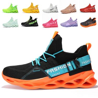 Чоловічі та жіночі спортивні кросівки для бігу Turnschuhe G133 Schwarz Orange. Дихаючі, легкі, з амортизацією для фітнесу та занять спортом.