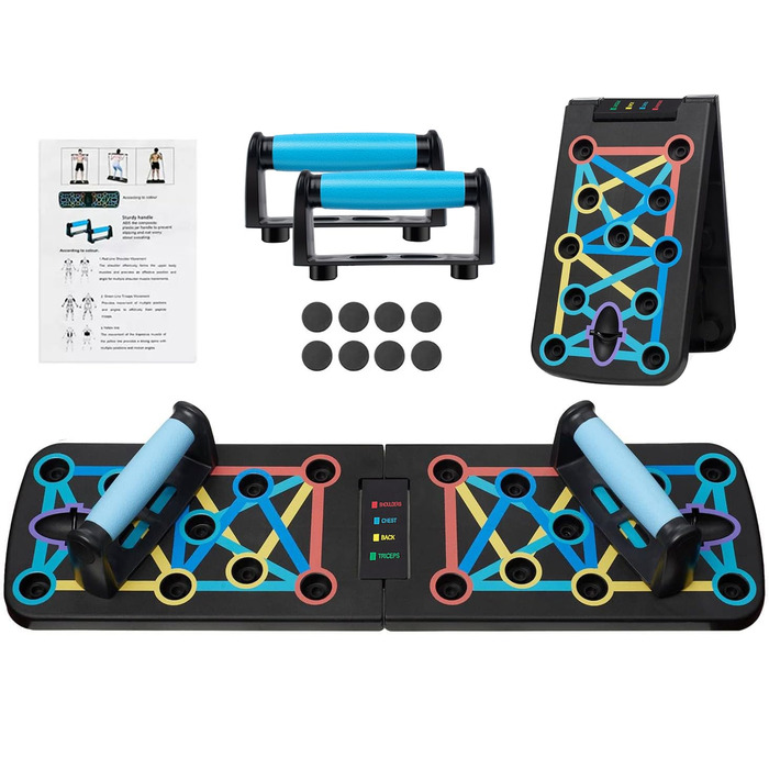 Складне дошка для віджимань Push Up Board, багатофункціональний тренажер для всього тіла, 17 в 1, для дому та фітнесу