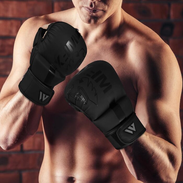 Боксерські рукавички WFX для MMA, боротьби, муай-тай та кікбоксингу з відкритою долонею та регульованою підтримкою зап'ястя