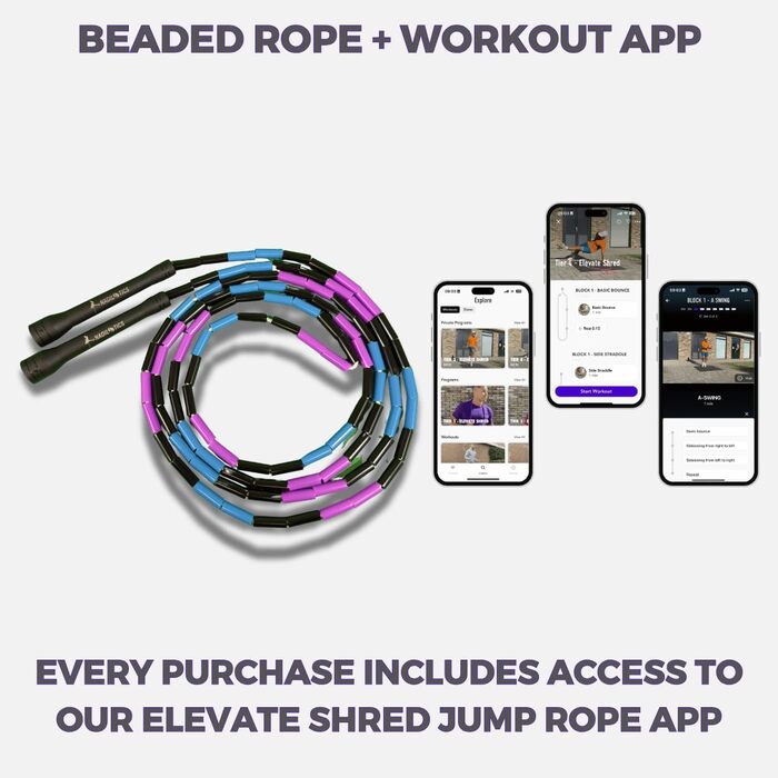 Стрибкове канат Elevate Rope Professionelles Perlen - 3м, регульований, якісні намистини та полішнур, для фрістайлу, кардіо та трюків, підходить для всіх рівнів, для використання в приміщенні та на вулиці (Galaxy)