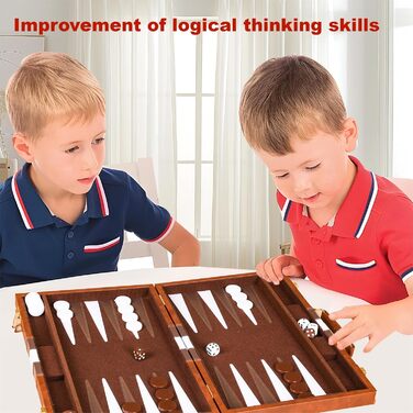 Набір шашок Cbilzxer Backgammon, 45х30 см, з кейсом з екошкіри, для дорослих та сім'ї