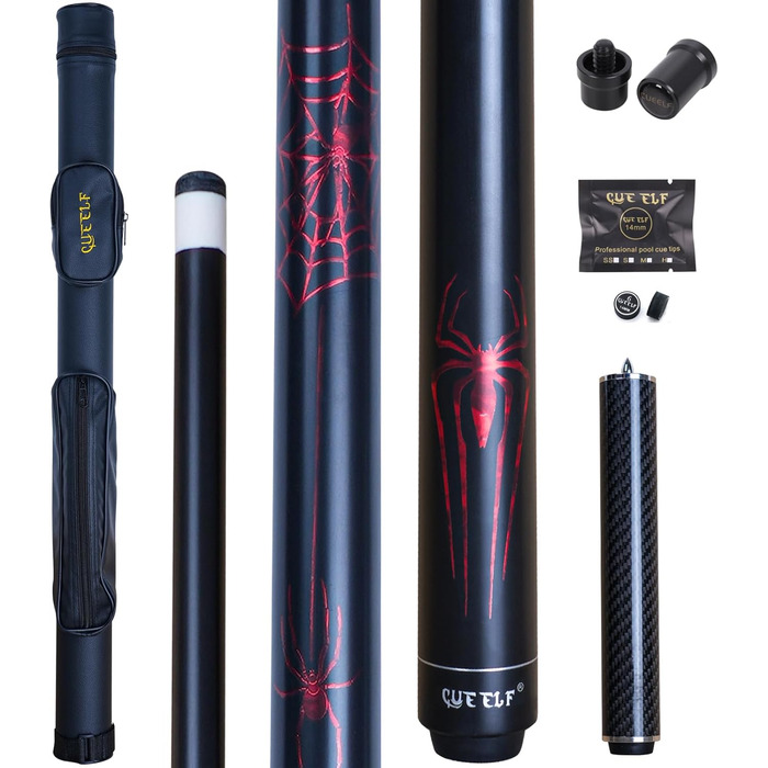 Більярдний кий CUEELF Spider Profi: низька дефлекція, еластичний, з чохлом (19.5 oz)