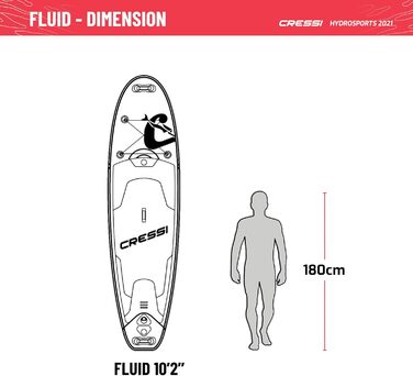 Надувна SUP дошка Cressi Isup комплект, 10'2'', синя, для дорослих, з повним набором аксесуарів, швидке надування, універсальна