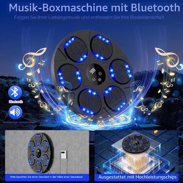 Музичний боксерський тренажер з LED підсвіткою та Bluetooth для дому, дітей та дорослих - настінний бокс-автомат
