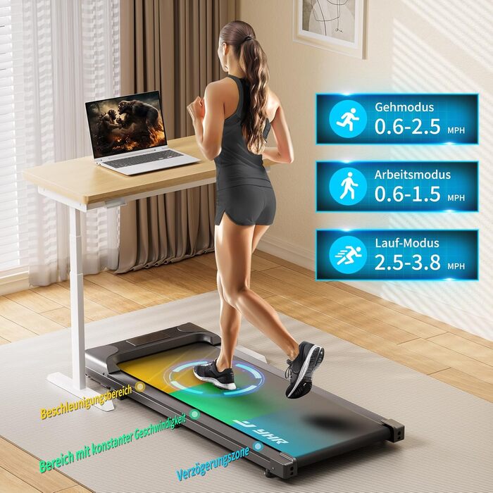 Walking Pad 3 в 1: біговий доріжки, стіл та лаунпад для дому та офісу. Компактний біговий доріжки під стіл з нахилом, керуванням через APP та пультом. 2.5HP