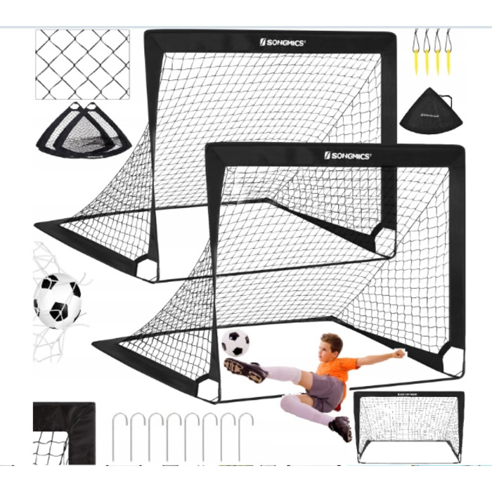 Набір із 2-х дитячих футбольних воріт: складані, переносні, для тренувань та саду (120 см)
