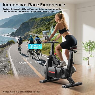 Велотренажер Bluearth з магнітним опором, регулюванням та Smart-App, для кардіотренувань вдома, чорний, до 150 кг