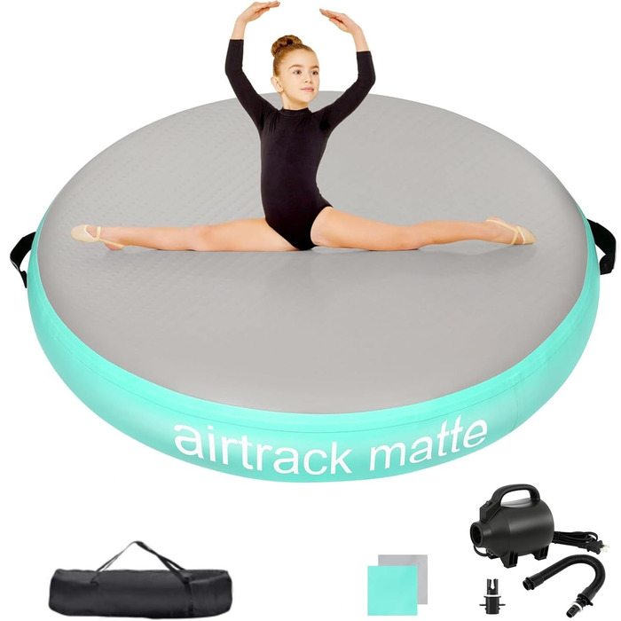 Airtrack мат надувний Airspot 100/140 см, висота 20 см, зелений - для гімнастики та акробатики