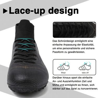 Футбольні черевики для чоловіків Madame Großer Junge, білий Tf (39 EU, чорний Tf)