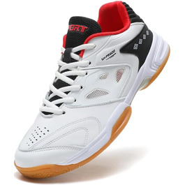 Чоловічі/Жіночі гандбольні кросівки: дихаючі, з антиковзаючою підошвою, легкі, для змагань та тренувань, білі/червоні, 40 EU