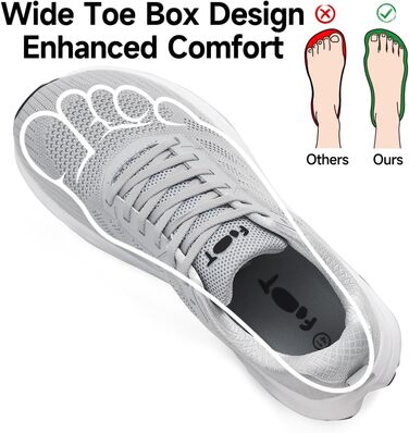 Кросівки для бігу широкі чоловічі/жіночі, зручні, дихаючі, спортивні, розмір 37-47 (41 EU, сірий)