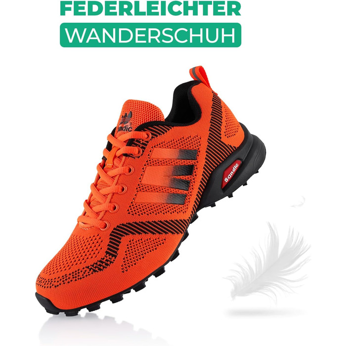Туфлі для хайкінгу/трекінгу для жінок та чоловіків, дихаючі, для трейлраннінгу, 36 EU, помаранчево-чорні
