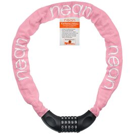 Велосипедне замкeць Nean з кодом та високим рівнем безпеки, 6 мм x 900 мм, рожевий