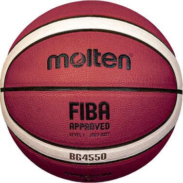 Баскетбольний м'яч Molten BG4550 FIBA, преміум синтетична шкіра, розміри 6/7
