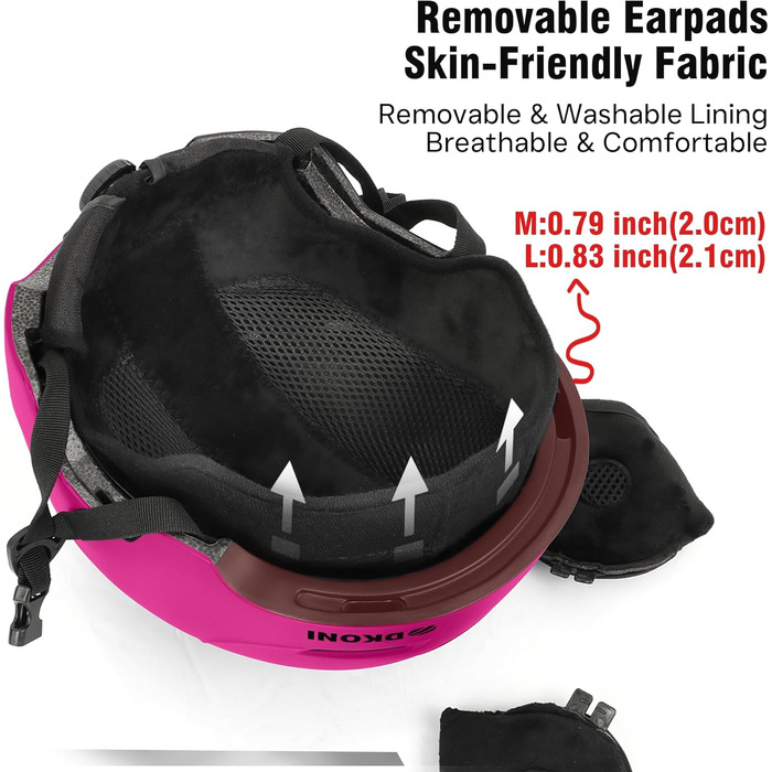 Шолом для сноуборду та гірських лиж, унісекс, рожевий, розмір M (54-58 см)