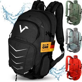 Рюкзак Valkental 22L — якісний і екологічний, з прихованими поясними ременями, розширюється за допомогою поясної сумки, для туризму, трекінгу, велосипеда та активного відпочинку