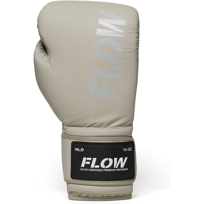 Боксерські рукавички Flow Challenge з натуральної шкіри для спарингу та тренувань, Муай Тай, кікбоксинг, ММА, бойові мистецтва, чоловічі та жіночі (Сірий, 14 oz)