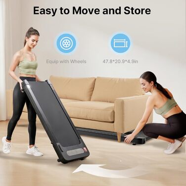 Bluearth Walking Pad: Ходункова доріжка з регулюванням нахилу 10%, стіл для бігу, смарт-додаток, доріжка для дому з LED-дисплеєм, чорний колір