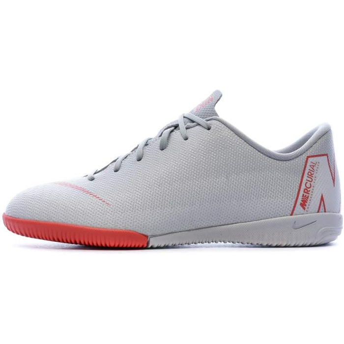 Дитячі футзальні кросівки Nike Vapor 12 Academy GS IC для залу, 33 EU, кольори Wolf Grey, Lt Crimson, Pure Platinum