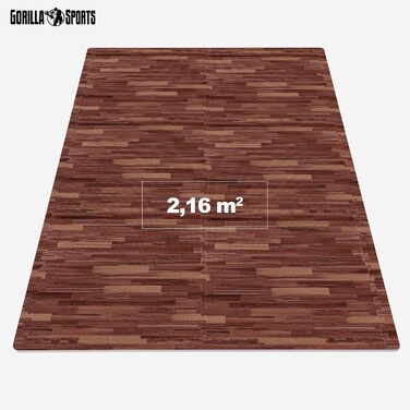 GORILLA SPORTS® Захисні мати EVA, 6 шт, 60x60x1,2 см, антиковзні, для підлоги, спортзалу, фітнесу, вибір кольору