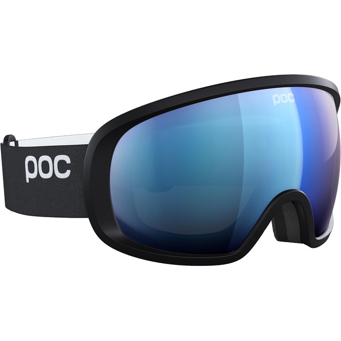 Гірськолижна та сноуборд маска POC Fovea з повним UV-захистом, антифог-покриттям, для будь-якої погоди, чорна Uranium/блакитна Partly Sunny