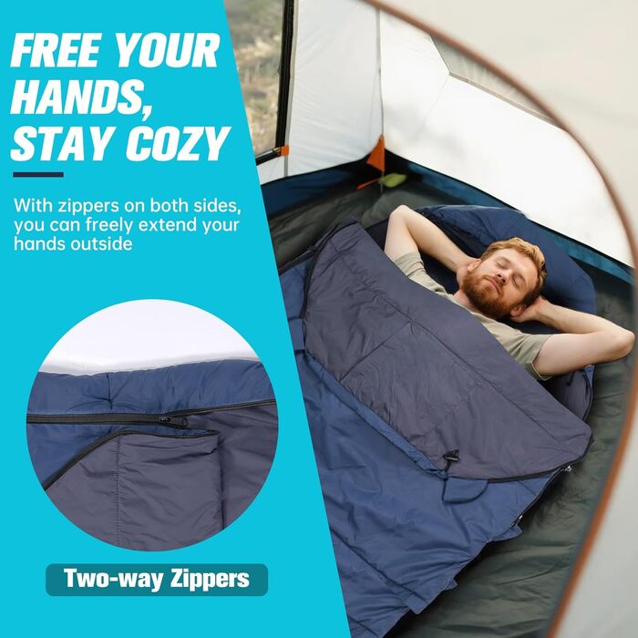 Спальний мішок Redcamp для дітей 175x65 см, мумієвидний, 3-сезонний, для кемпінгу та відпочинку на природі (рожевий/темно-синій)