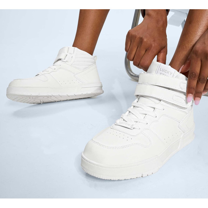 Жіночі баскетбольні черевики Lucky Step з клямкою - стильні кросівки з екошкіри, розмір 39 EU, білі