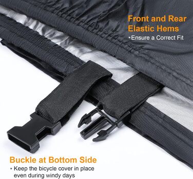 Водонепроникний захисний чохол для велосипеда та електровелосипеда на 2 велосипеди з отворами для замка – з сумкою для зберігання – чорний