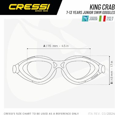 Маска для плавання Cressi Jungen King Crab (Ліловий), 2-7 років, Італія