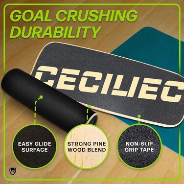 Балансборд для тренувань, балансу та стабільності: дерев'яний балансборд з роликом для спорту та фітнесу