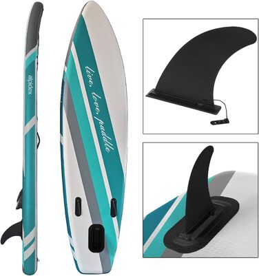 Надувна SUP-дошка ALPIDEX 320×76×15 см, комплект: весло, плавці, насос, рюкзак, ремкомплект, до 200 кг