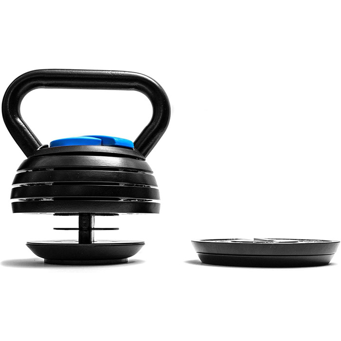 BRAINGAIN Smart Kettlebell регульована 3-18 кг, 7-в-1 | 7 рівнів ваги (3, 5.5, 8, 11, 13.5, 16, 18 кг) | Для домашніх тренувань, компактний дизайн