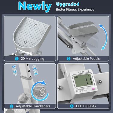 Степпер для дому Gym: компактний, складаний, для фітнесу та кардіотренувань. Білий