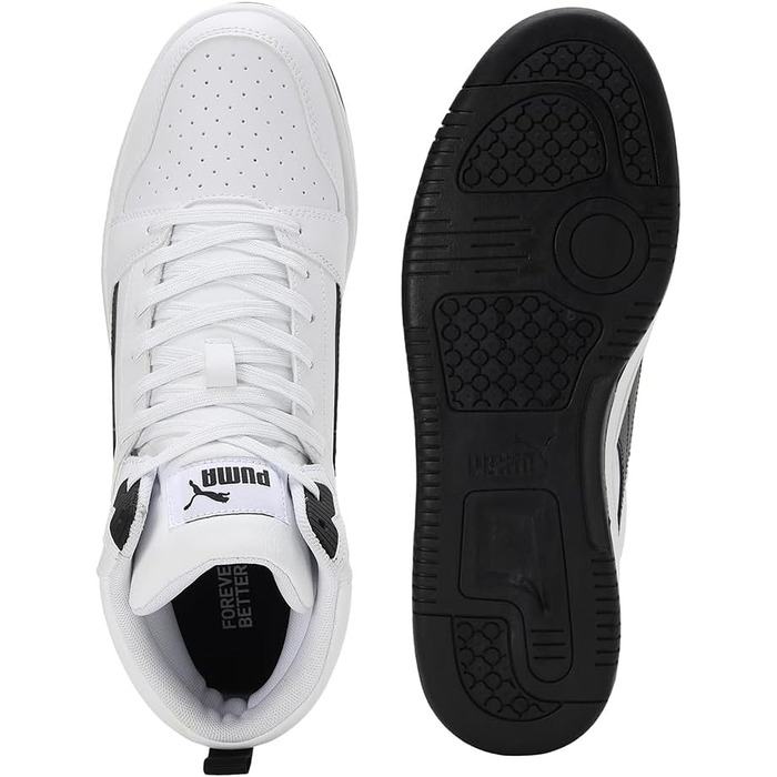Кросівки Puma Unisex Rebound V6 білі з чорним (Puma White/Black), розмір 45 EU