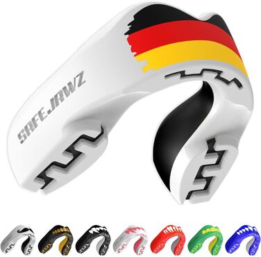Захист зубів SAFEJAWZ Sport для дорослих та дітей. Капа для контактних видів спорту (ругбі, ММА, бокс, дзюдо, хокей) з прапором Німеччини