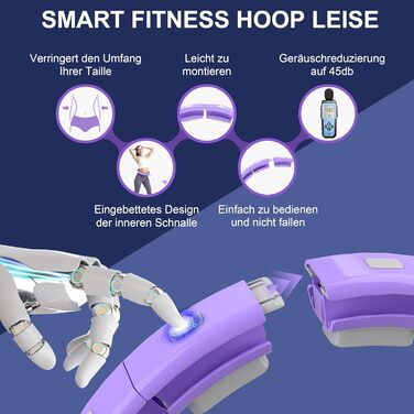 Розусний обруч для схуднення Smart Hoop Violett з лічильником та масажними елементами для дорослих та початківців