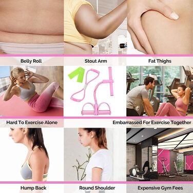 Гумові еластичні стрічки для фітнесу, 6шт. (рожеві)